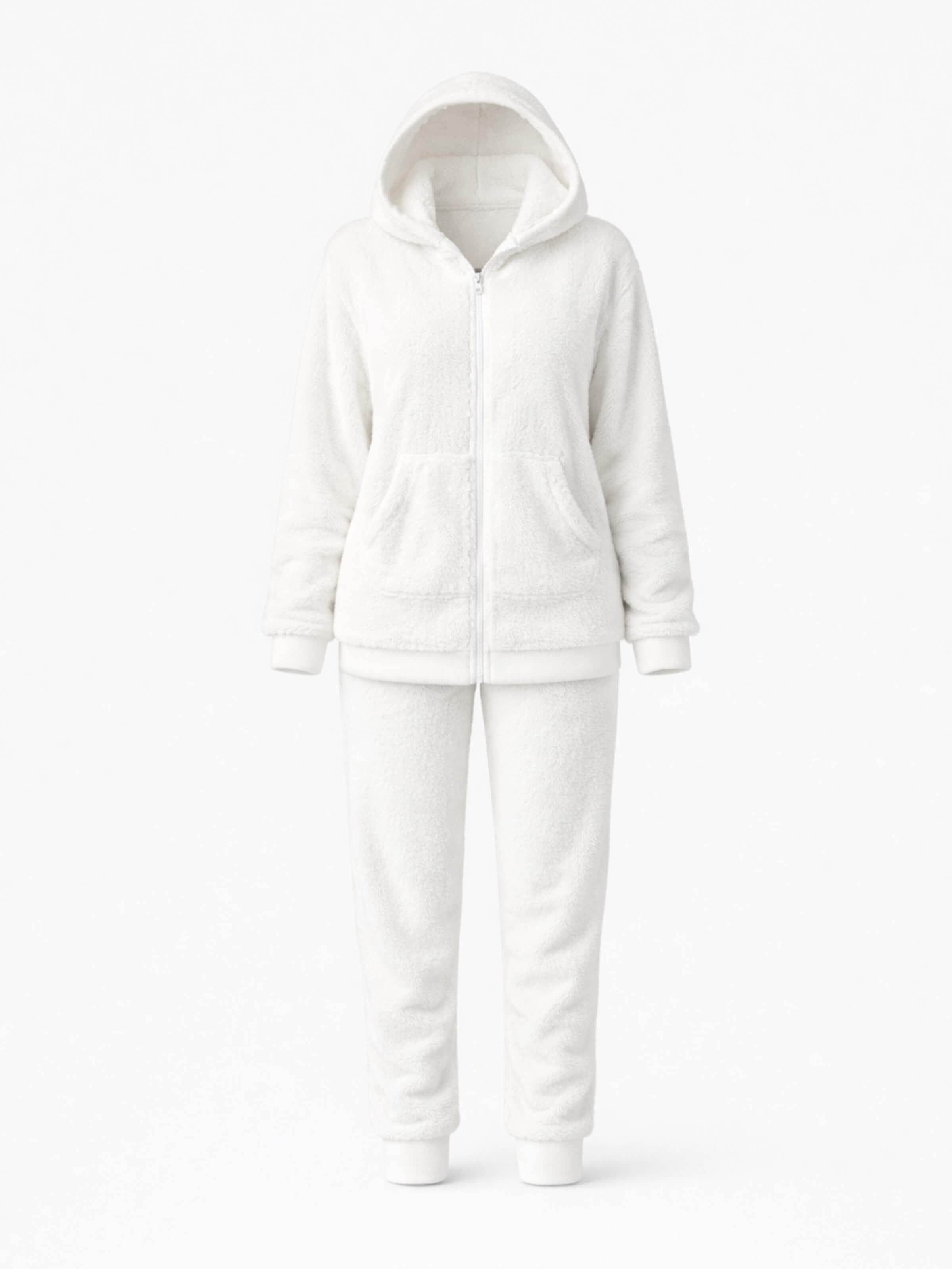 LEAFLETIC Leisure suit 'Leafletic Women’s Hoodie and Jogger Set' in White: front