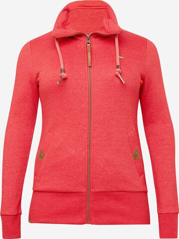 Ragwear Plus Sweatvest 'RYLIE' in Rood: voorkant