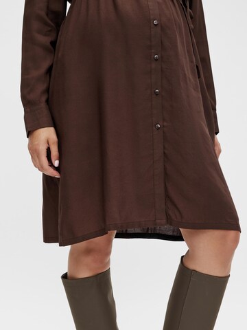 MAMALICIOUS Shirt Dress 'ERCUR' in Brown