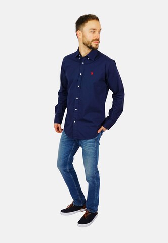 Coupe regular Chemise U.S. POLO ASSN. en bleu