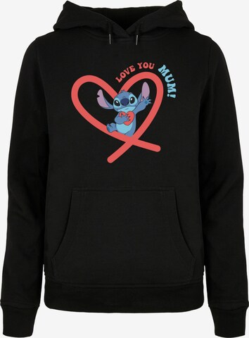 ABSOLUTE CULT Sweatshirt 'Mother's Day - Lilo and Stitch Love you Mom' in Schwarz: predná strana