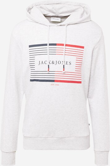JACK & JONES Sweatshirt 'CYRUS' i marinblå / ljusröd / vitmelerad, Produktvy
