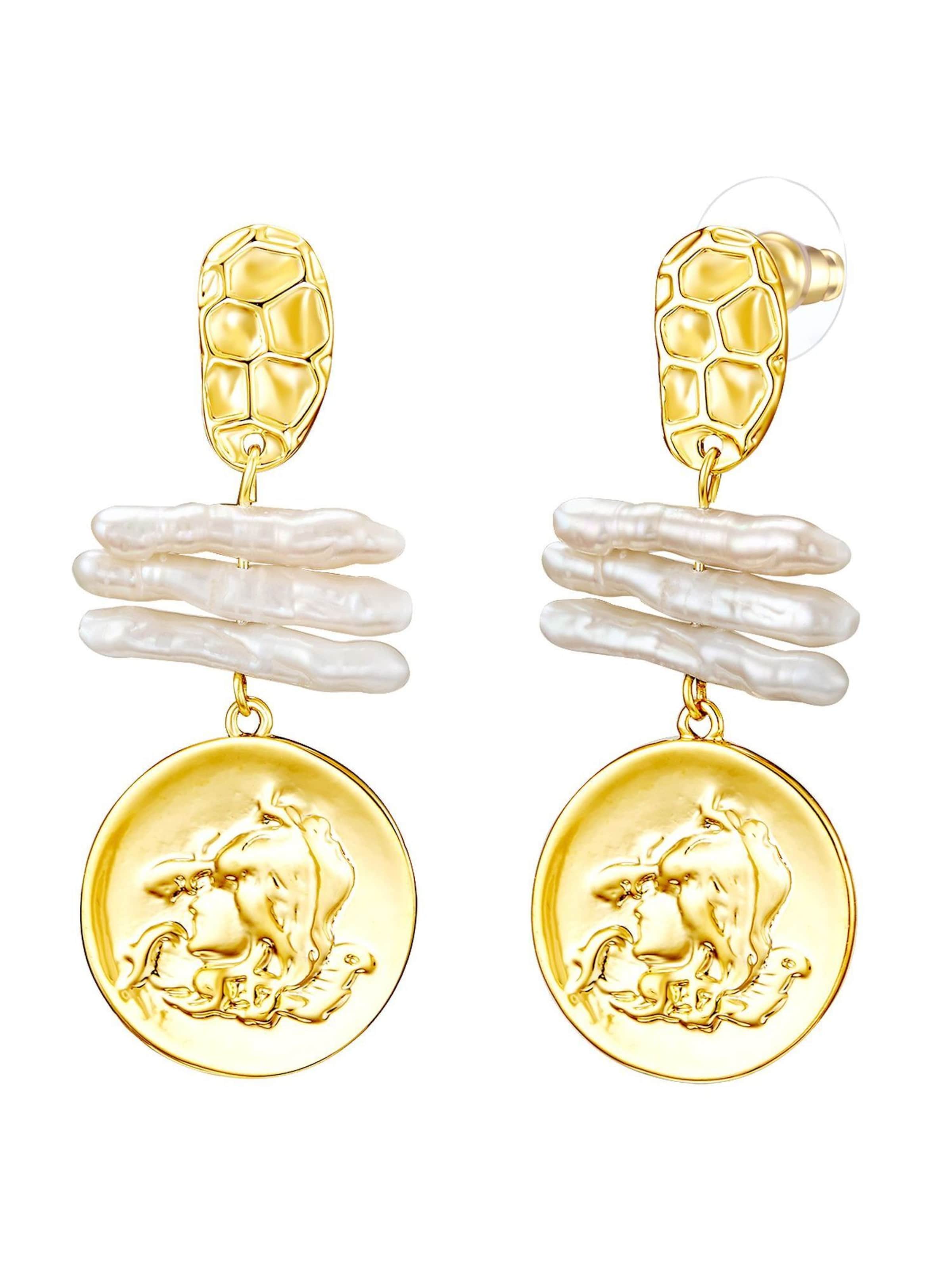 Lulu & Jane - Pendientes en oro: frente