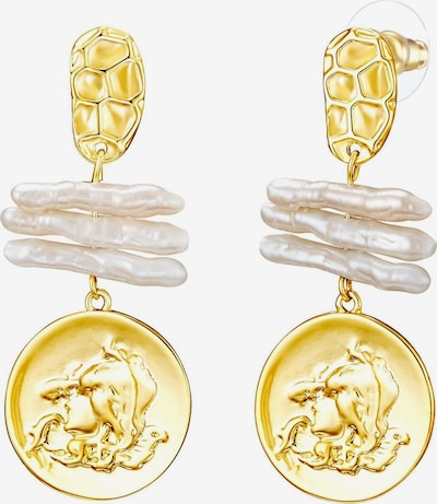 Lulu & Jane Ohrringe in goldgelb / weiß, Produktansicht