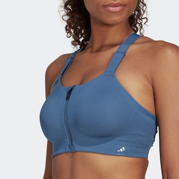 ADIDAS SPORTSWEAR High Support Sports bra 'Tlrd Impact Luxe High-Support Zip' in Blue