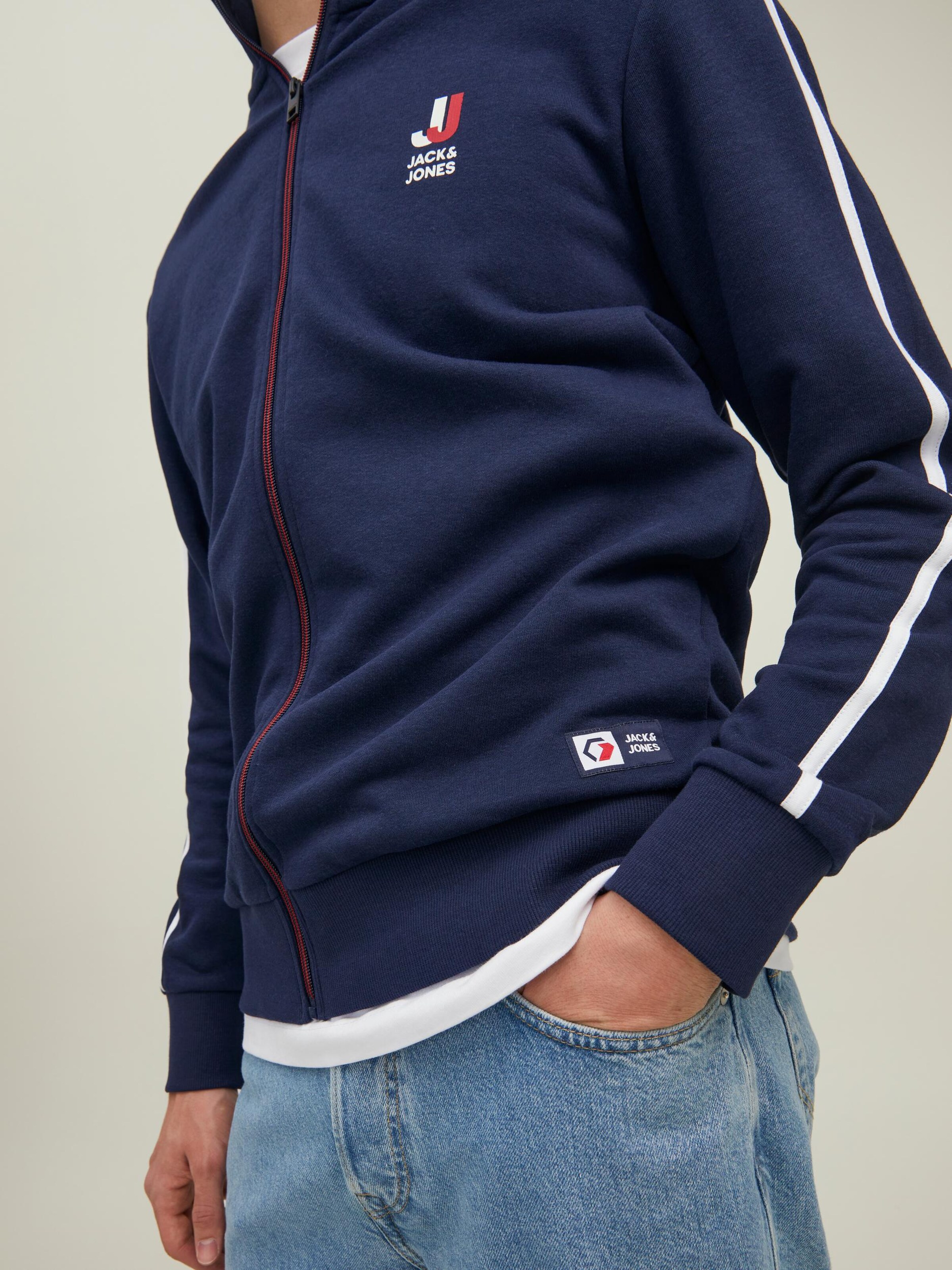 Männer Sweat JACK & JONES Sweatjacke 'LOGAN' in Navy - YQ10708 Männer Sweat JACK & JONES Sweatjacke 'LOGAN' in Navy - YQ10708