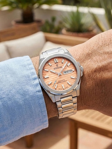 Montre à affichage analogique 'Date watch Classic Steel Swiss Made' FESTINA en marron