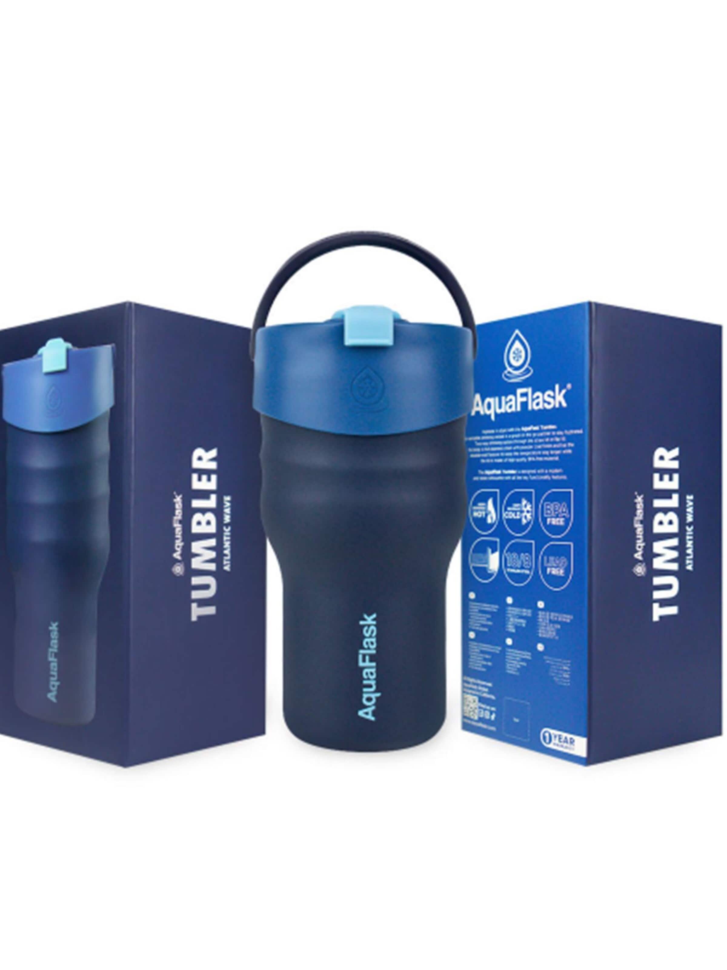 AquaFlask Láhev na vodu 'AquaFlask Termoláhev TUMBLER 591 ml' – modrá