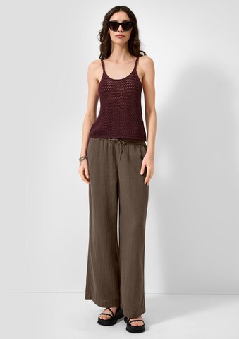 QS Wide leg Broek in Bruin