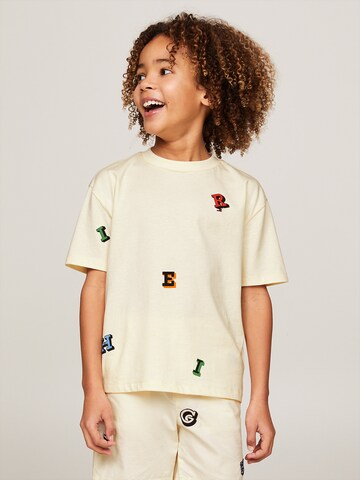 T-Shirt TOMMY HILFIGER en beige : devant