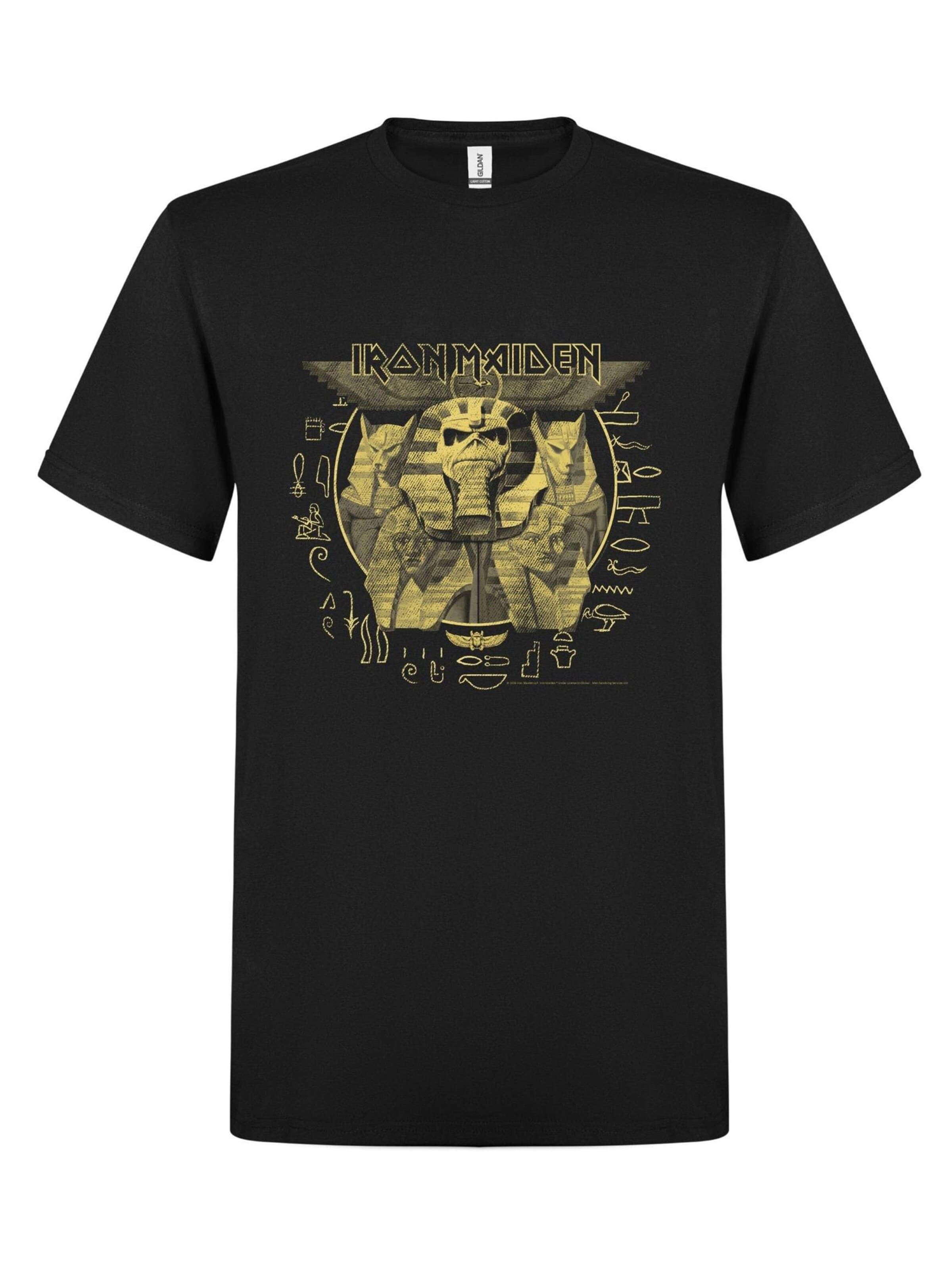 Iron Maiden Shirt 'Iron Maiden Powerslave HieroglyphCircle T-Shirt' in Black: front