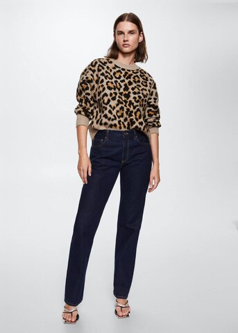 MANGO Pullover 'leopard' in Braun