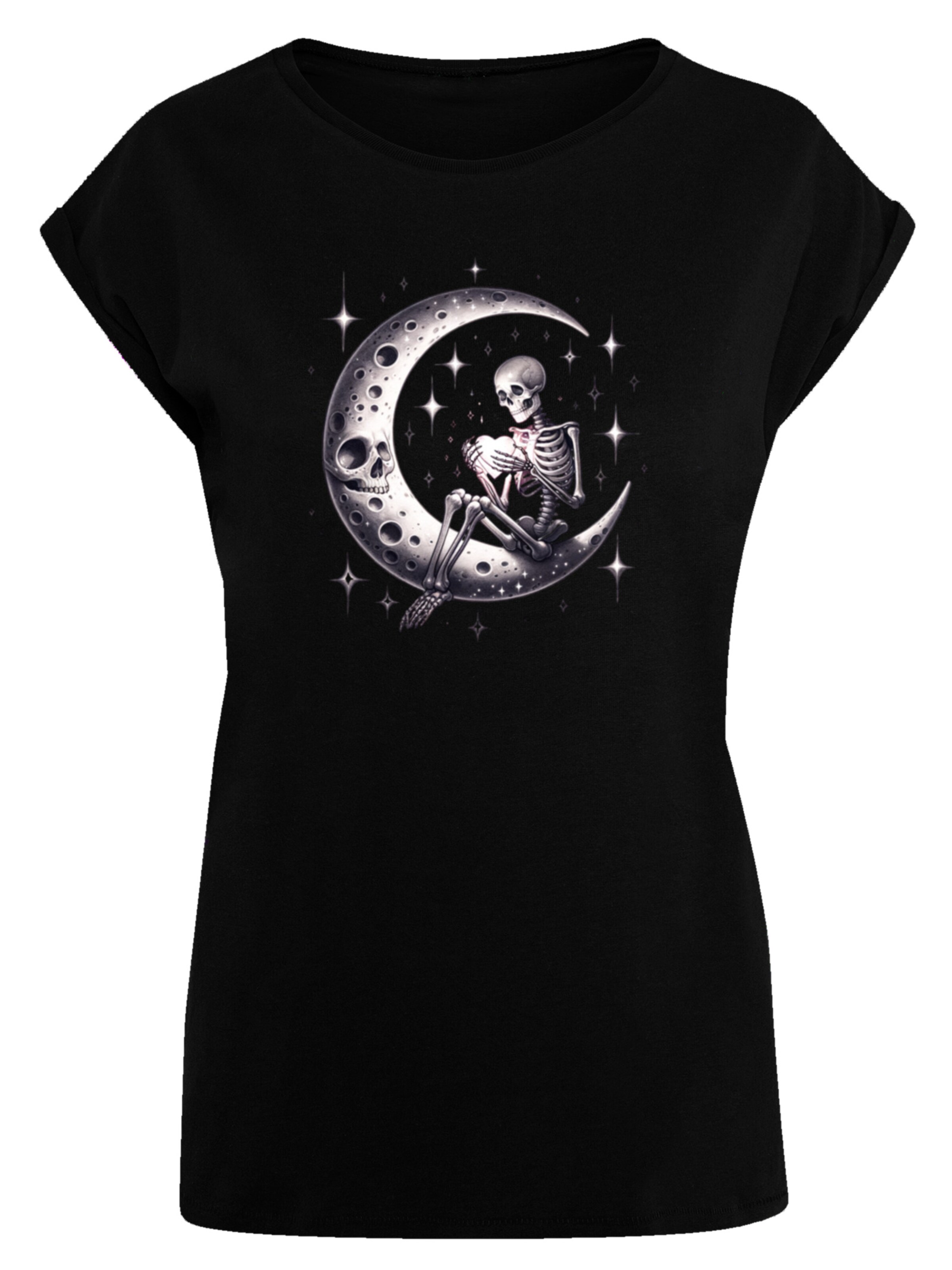 T-shirt 'Gothic Valentinstag Skelett Mond' F4NT4STIC en noir : devant