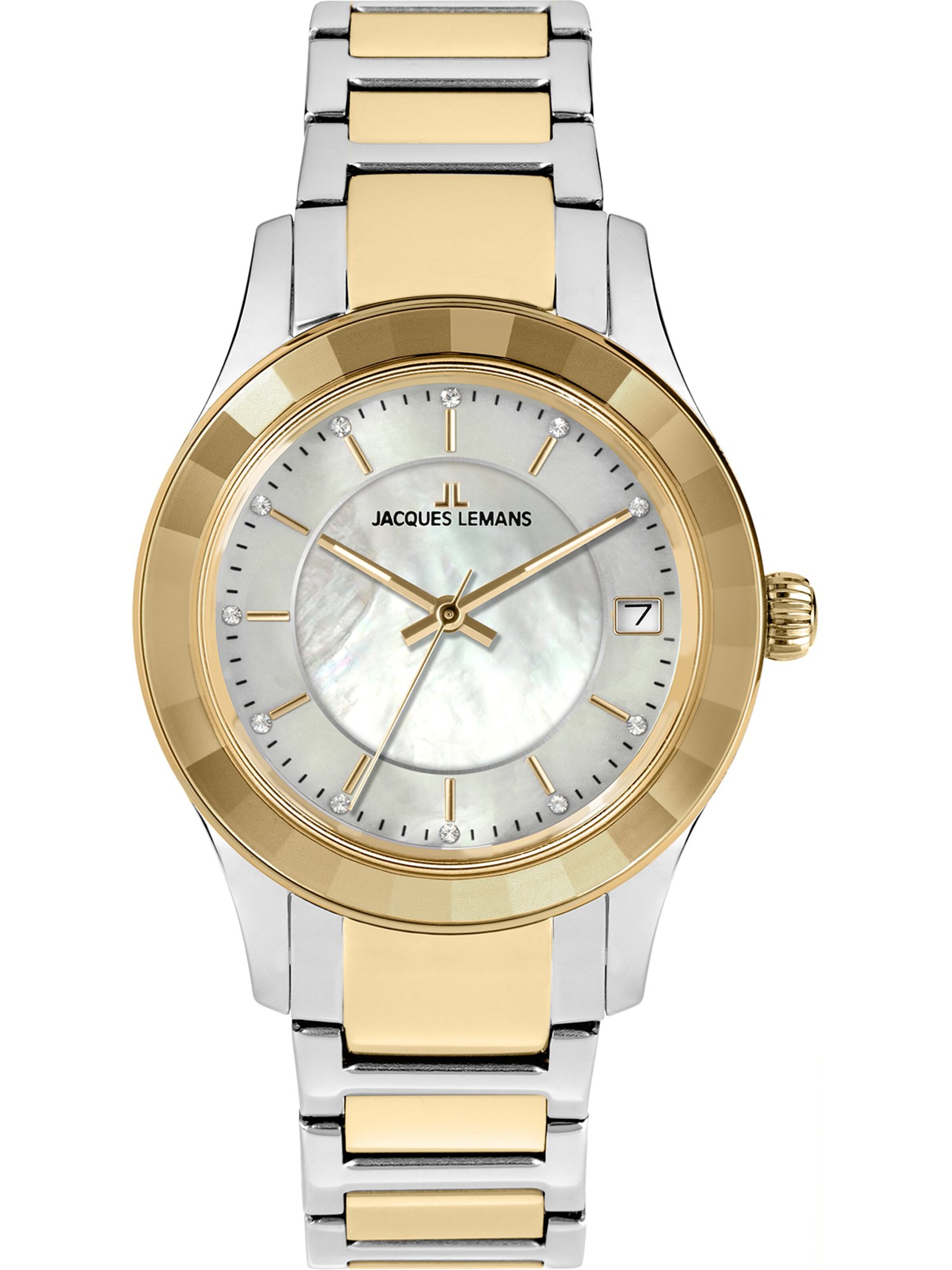 Jacques Lemans Analoguhr in Silber: Vorderseite