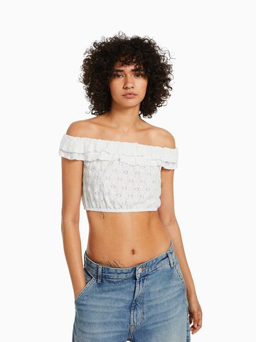 Bershka Top - bézs: elől