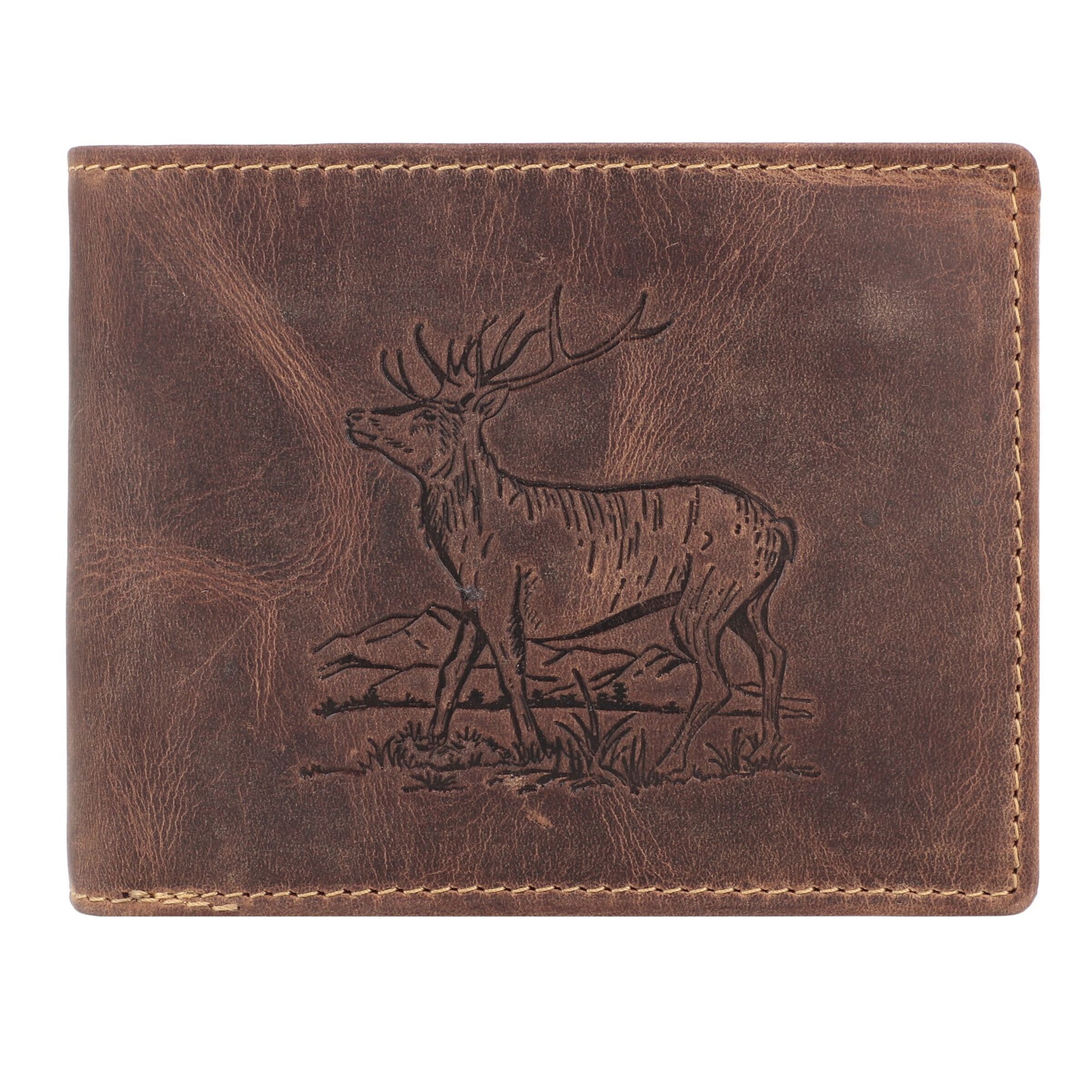 Porte-monnaies GREENBURRY en marron : devant