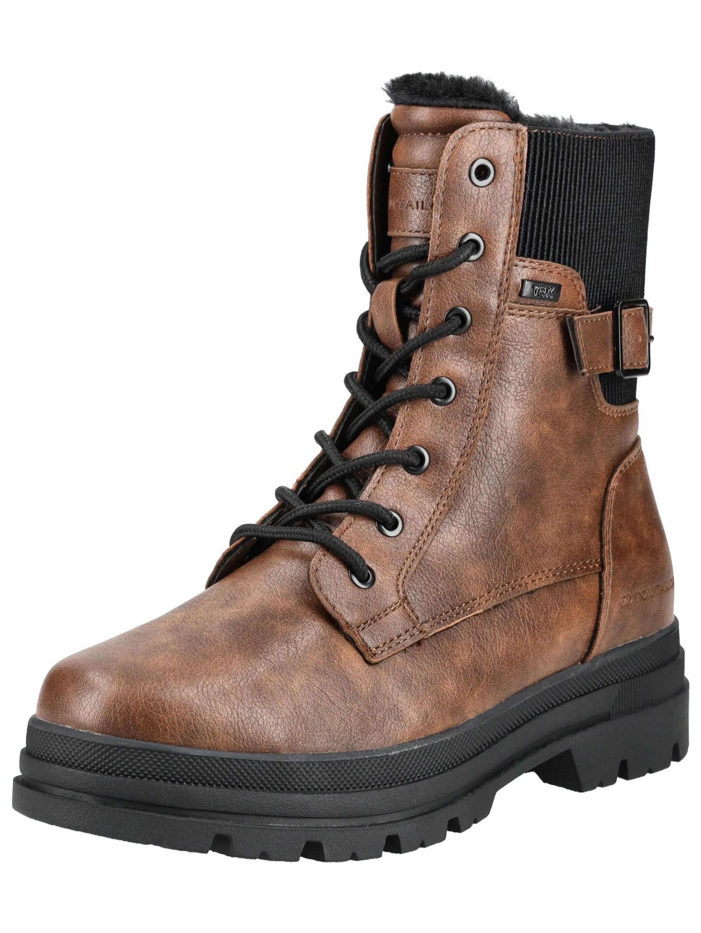 TOM TAILOR Schnürstiefelette in Braun: Vorderseite