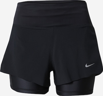 NIKE Regular Workout Pants in Black: front