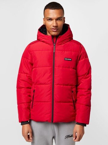 HOLLISTER Winter Jacket in Red: front