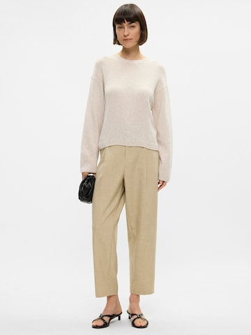 MOS MOSHLoosefit Hlače na crtu 'MMLeysa' - bež boja