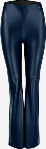Nur Die Vegane Flared Leggings in Leder-Optik ' NUR DIE x KILIAN KERNER ' in Blau: Vorderseite