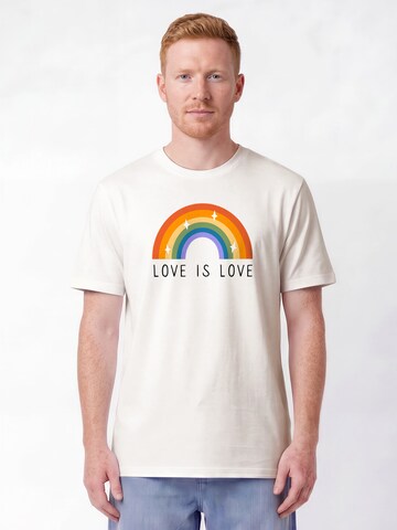 T-Shirt 'Love is Love' Watapparel en blanc : devant