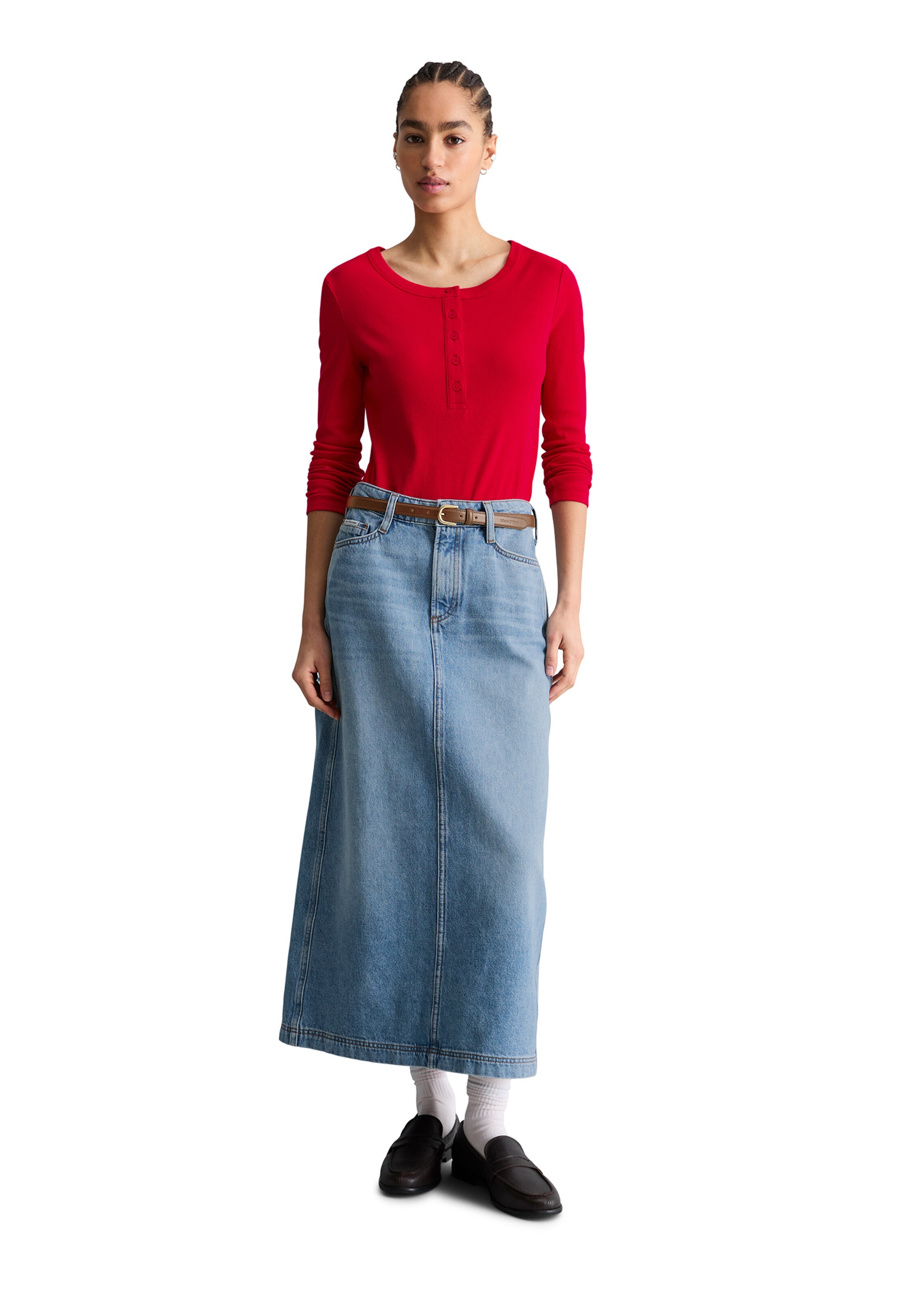 Marc O'Polo DENIM Shirt 'Serafino' in Rot