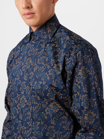 ETERNA Rovný strih Košeľa - Modrá