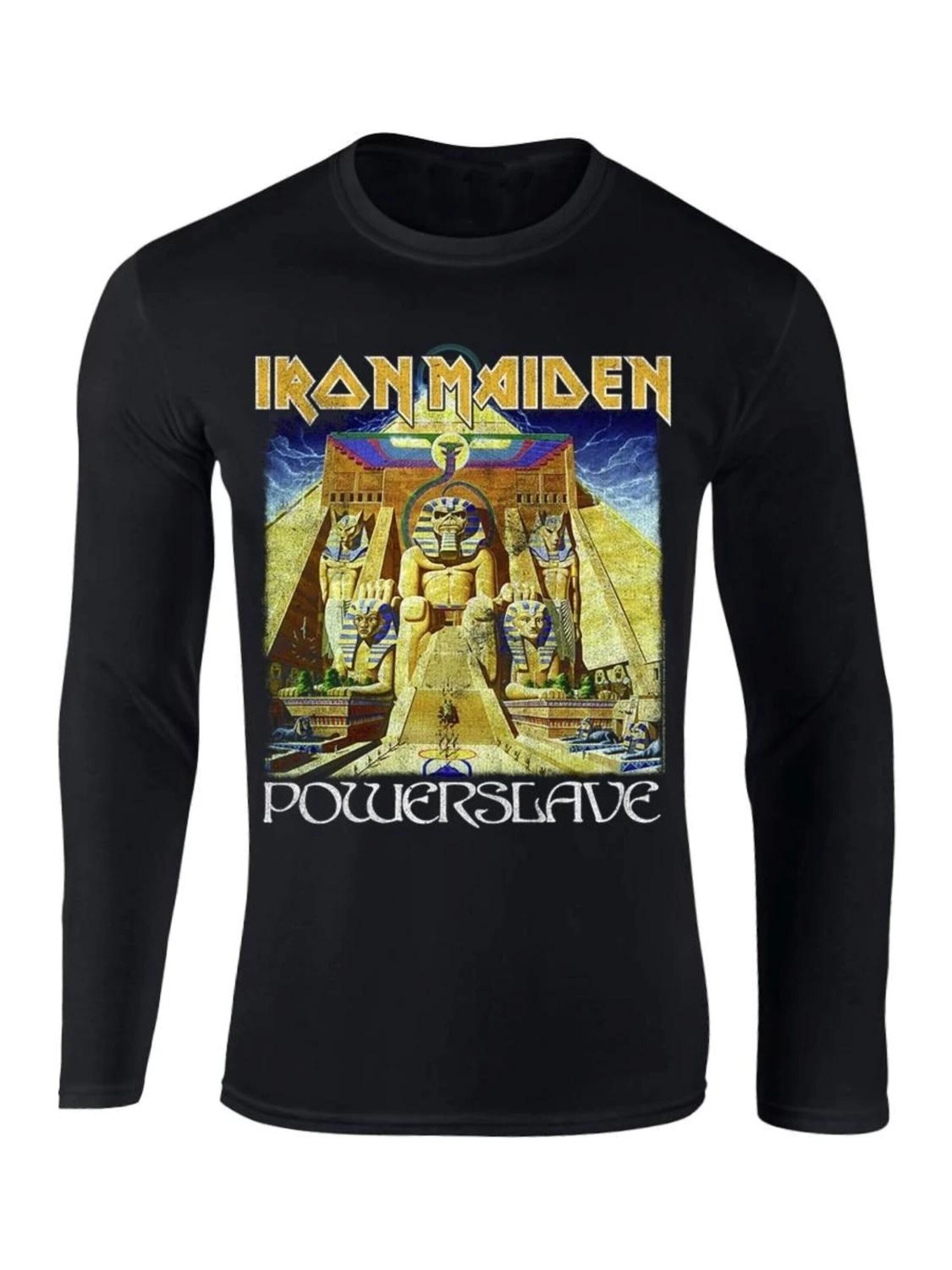 Iron Maiden T-shirt 'Iron Maiden Powerslave Longsleeve t-shirt' i svart