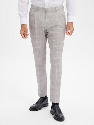 BENVENUTO Regular Pleated Pants 'Torino J' in Beige: front