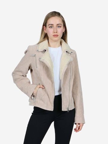 FREAKY NATION Winter Jacket in Beige: front