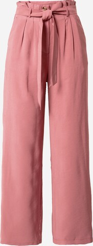 ABOUT YOU Wide leg Bandplooibroek 'Loreen' in Roze: voorkant