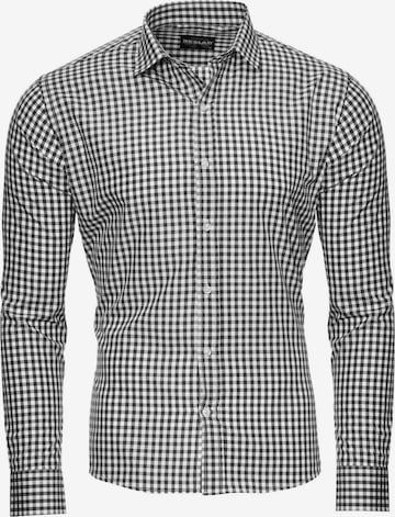 Reslad Button Up Shirt 'Hemd Vichy-Karo' in Black: front