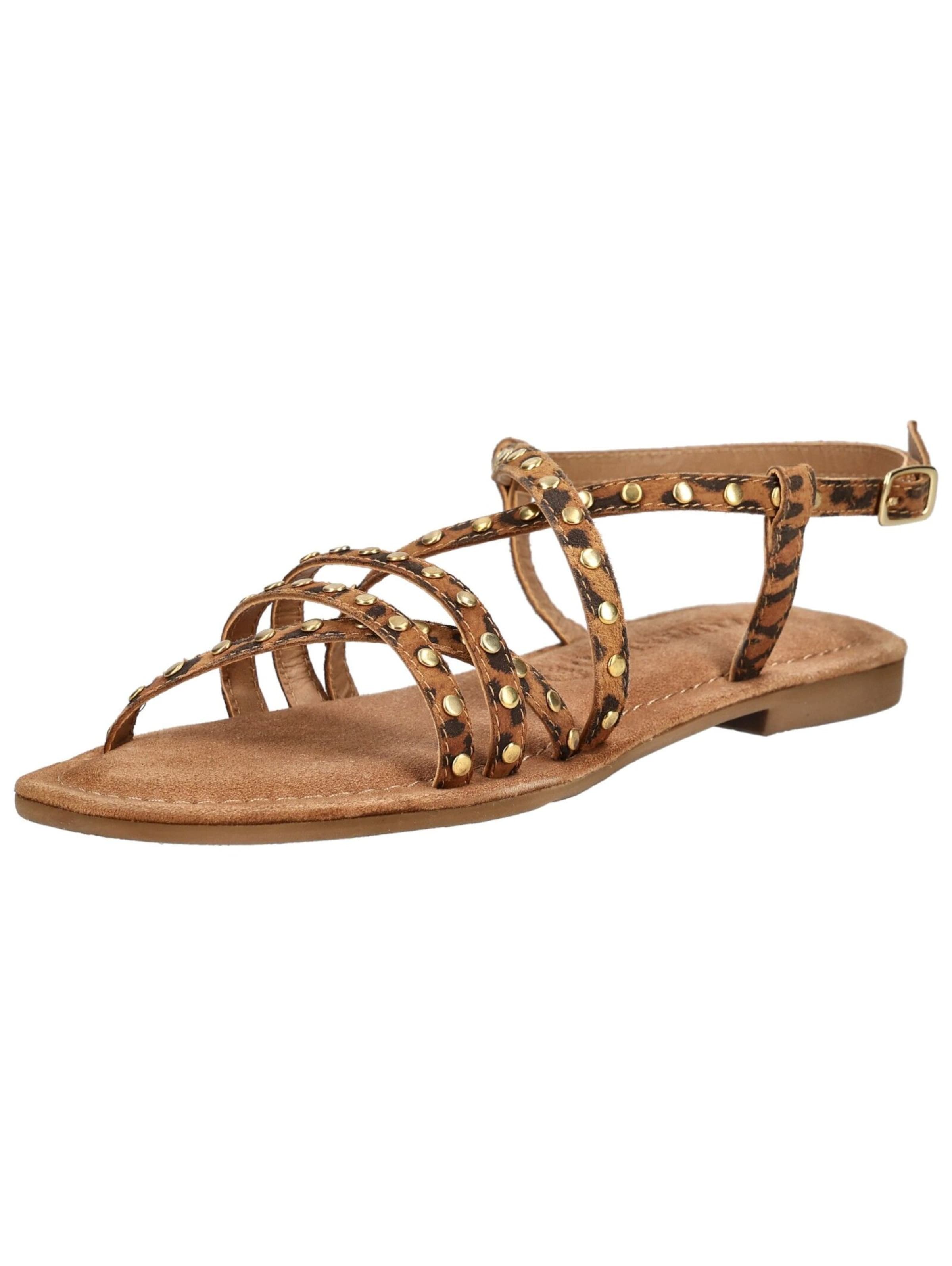 Sandales à lanières LAZAMANI en beige : devant