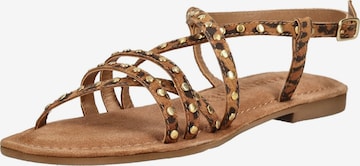 Sandales à lanières LAZAMANI en beige : devant