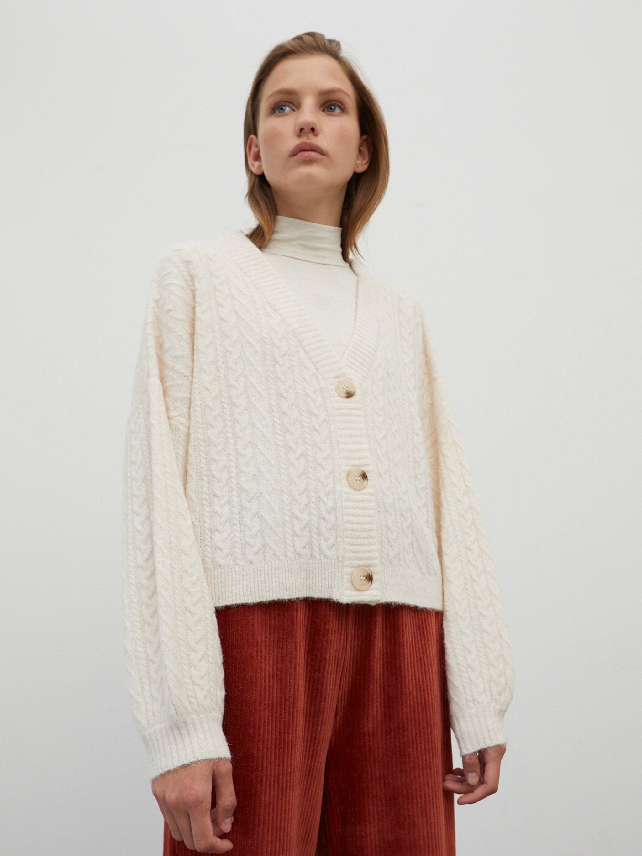 EDITED Producten Gebreid vest 'Etta' Crème