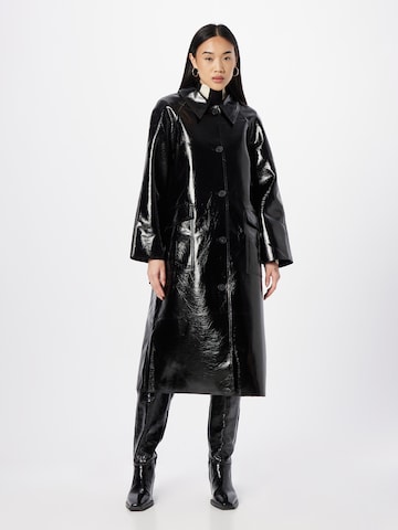 Nasty Gal Ανοιξιάτικο και φθινοπωρινό παλτό σε μαύρο: μπροστά