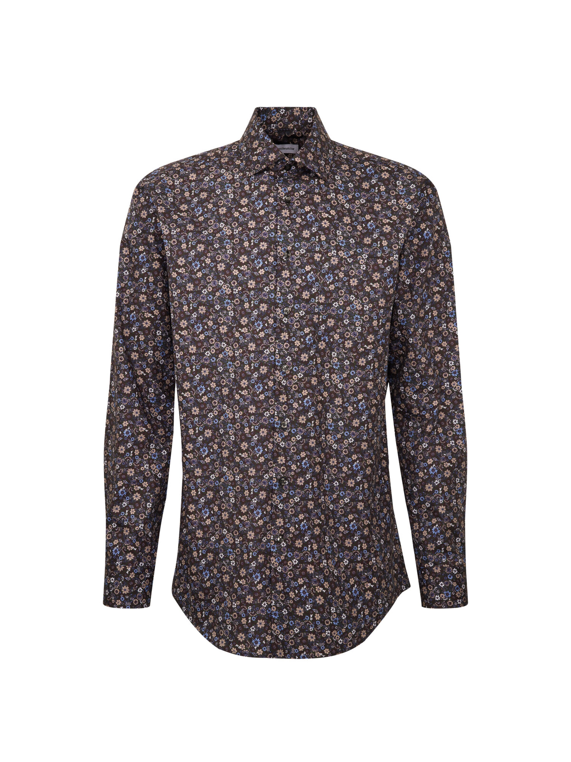 SEIDENSTICKER Regular Fit Hemd 'Smart Essentials' in Braun: Vorderseite