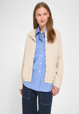 Peter Hahn Knit Cardigan in Beige: front