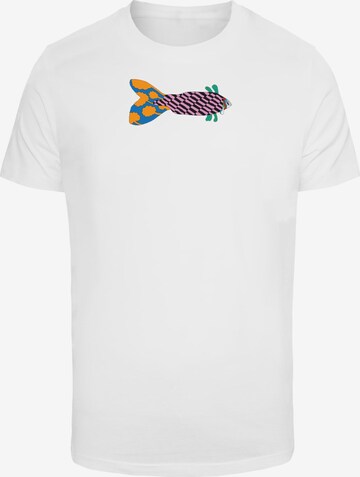 Merchcode Shirt 'Yellow Submarine - Fish No. 1' in Wit: voorkant