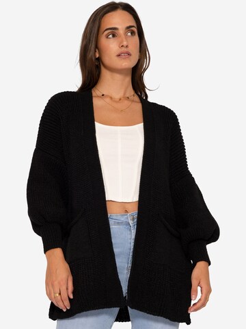 SASSYCLASSY Oversized Cardigan in Black: front