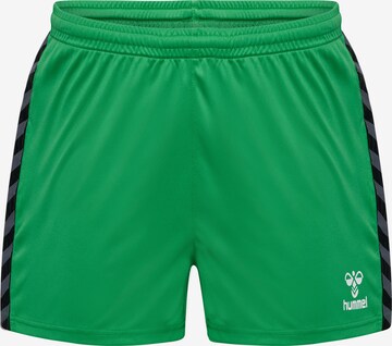 Hummel Regular Workout Pants in Green: front