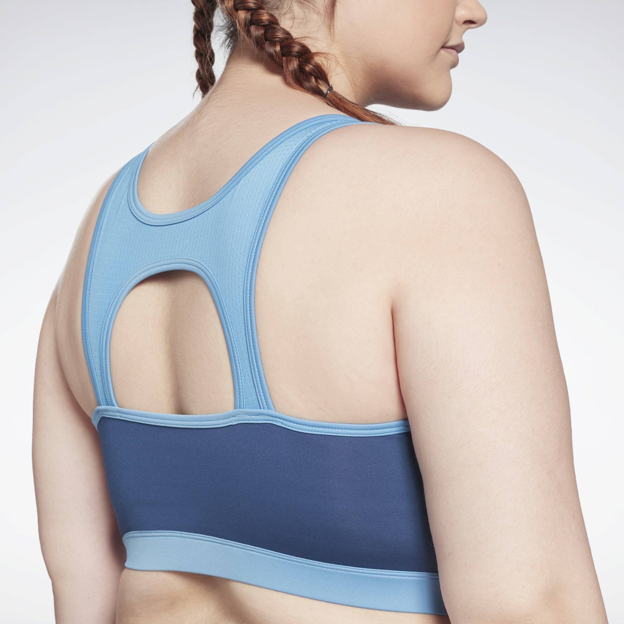Frauen Sportbekleidung Reebok Sport Sport-BH 'Workout Ready' in Navy, Hellblau - QK76295 Frauen Sportbekleidung Reebok Sport Sport-BH 'Workout Ready' in Navy, Hellblau - QK76295