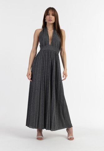 faina Evening Dress in Black: front