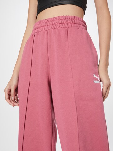 PUMA Tapered Sportbroek 'Classics' in Lila