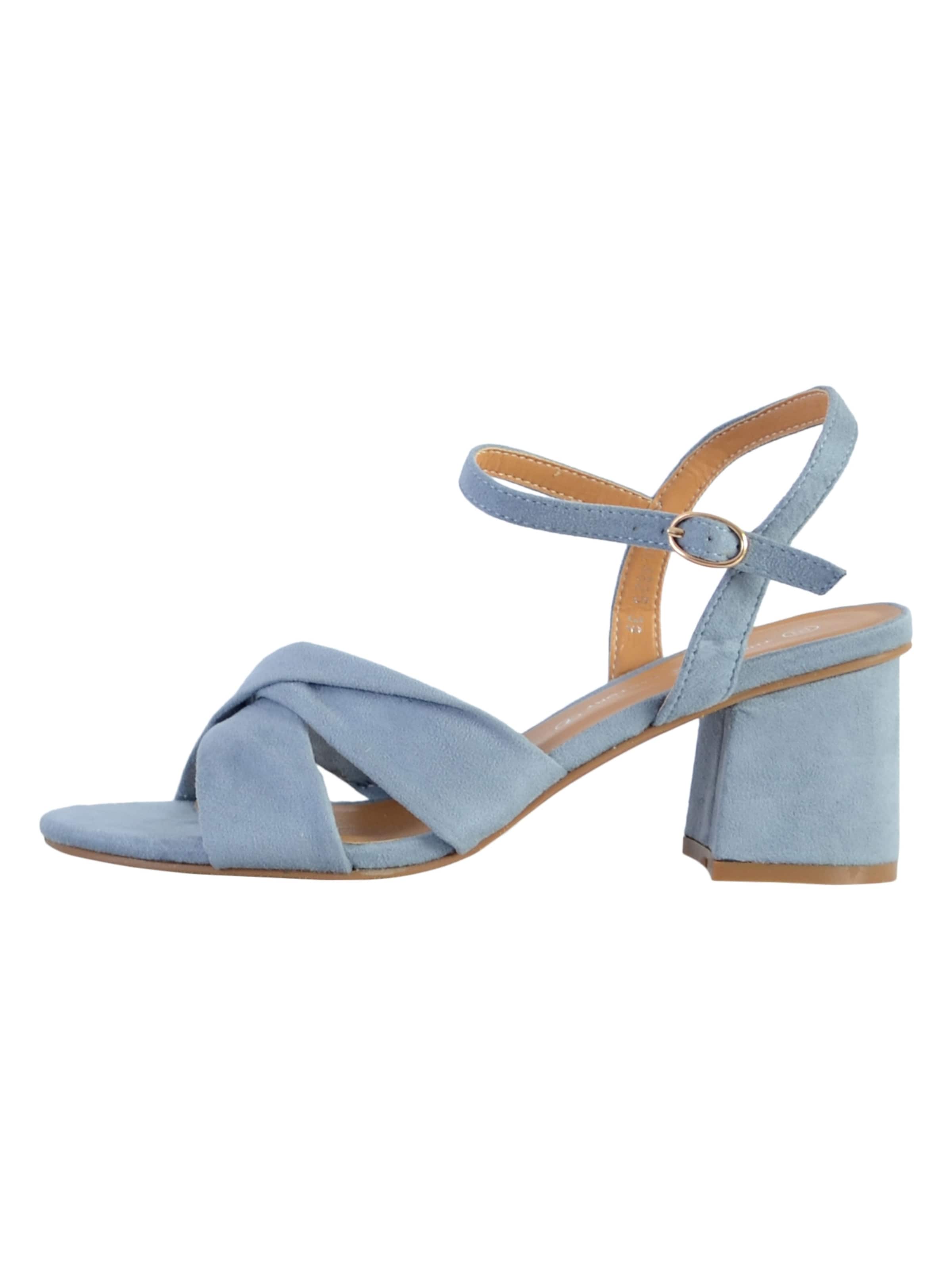 The Divine Factory Sandaal 'Sandalen mit Absatz' in Blauw: voorkant