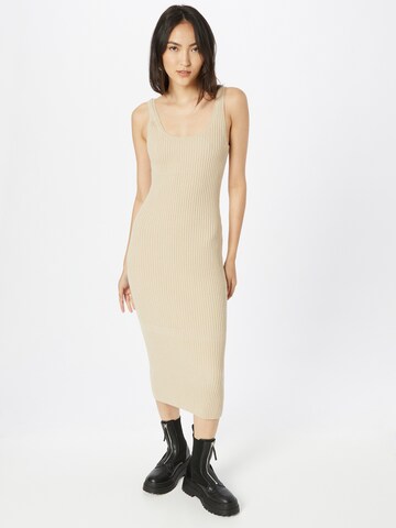 WEEKDAY Gebreide jurk 'Camilla' in Beige: voorkant