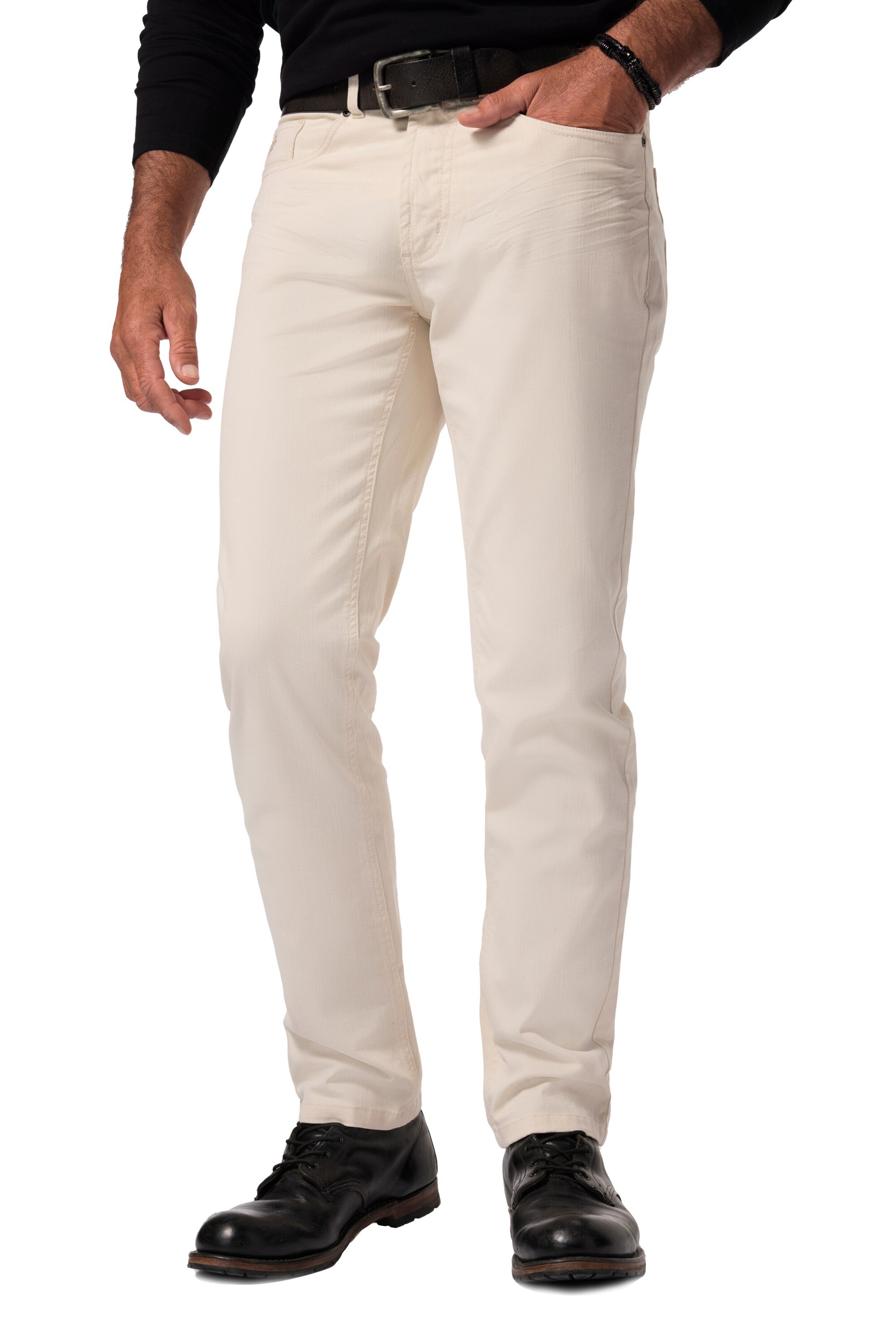 JP1880 Tapered Jeans in White: front