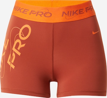 NIKE Skinny Sportshorts in Orange: predná strana