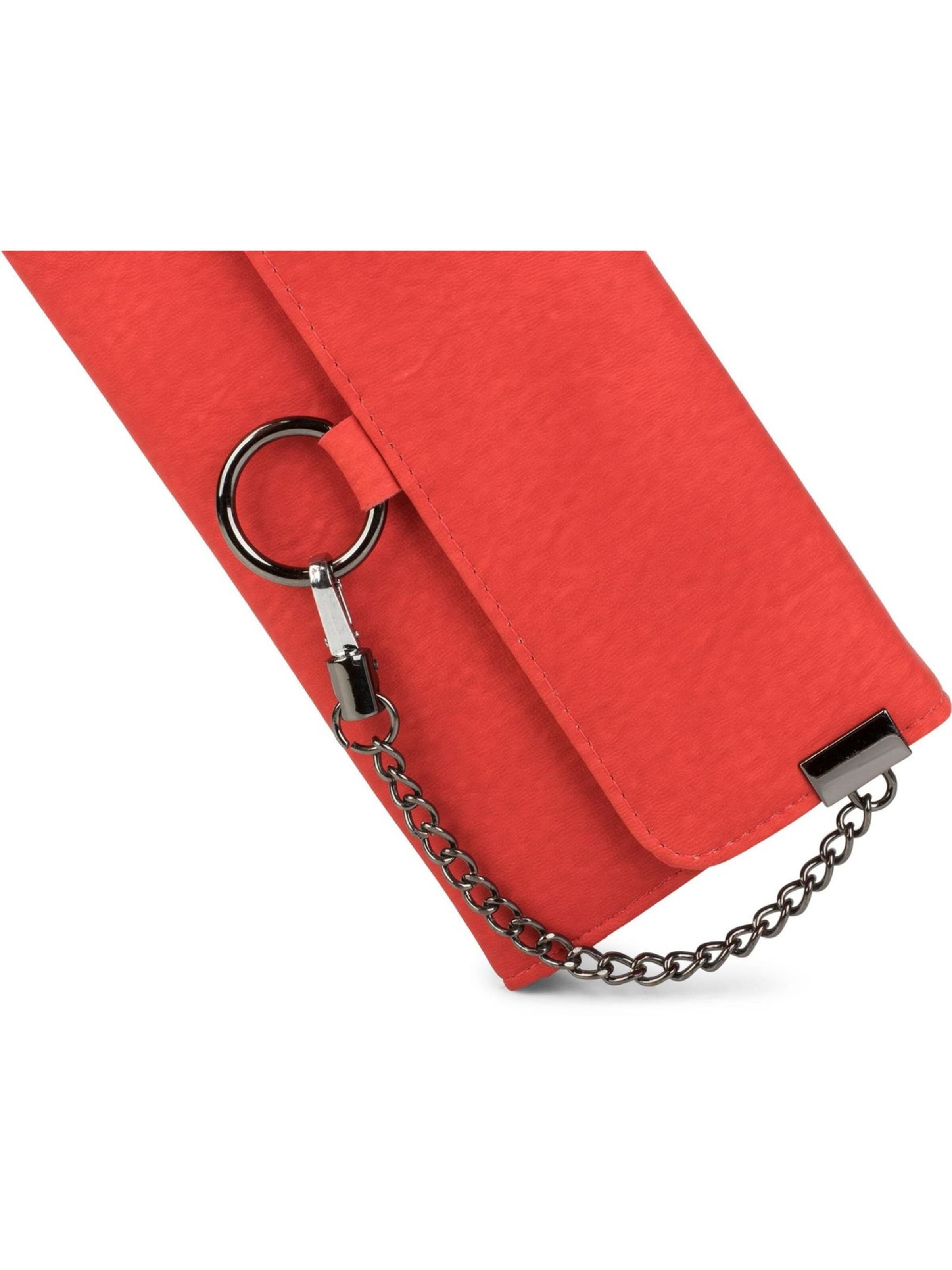 styleBREAKER Wallet 'Geldbörse mit Ring und Kette' in Red